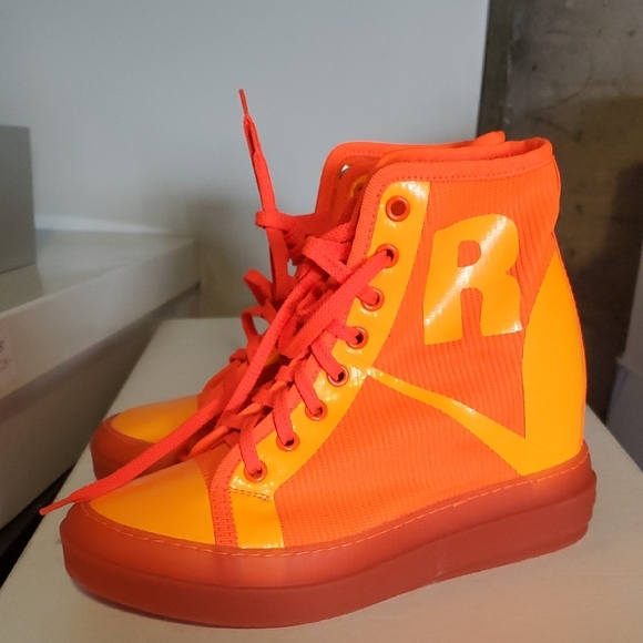 Orange High-Top Sneakers - Picture 1 of 7